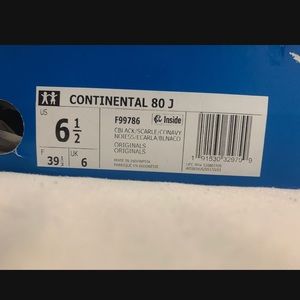 adidas Continental 80 J Black Scarlet Navy Shoes